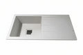 Quartz Ultra Premium Kitchen Sink Single Bowl & Drain Board L/H Metallic Smoky 910x255x185mm