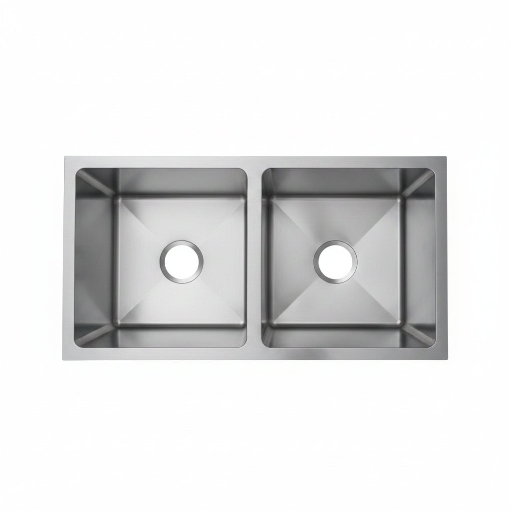 Boloco Hand-Made Double Bowl Sink S/S with 2 Waste 794x456x229mm Hks-Blhd01
