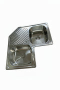 Boloco Sink S/S 304 Double Bowls Corner End 830x830x190mm Hks-Bl866