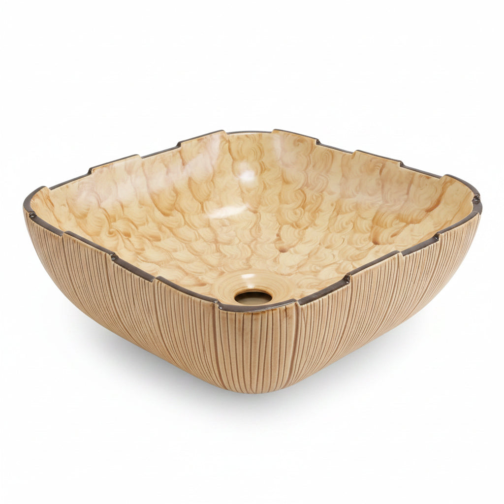 Table Top Hand Basin W-17 Carved Timber Look