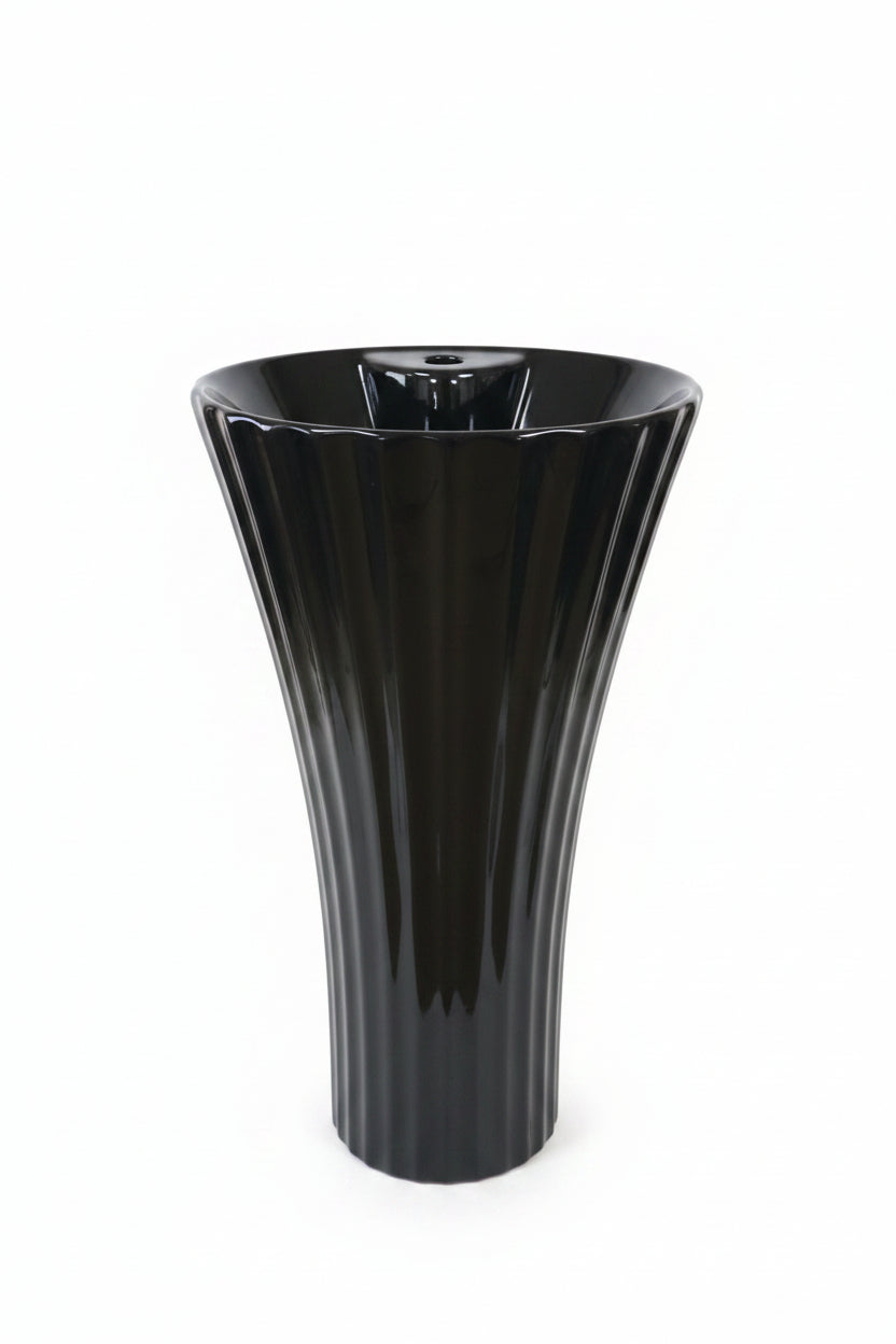 Basin Crowny Black Pedestal