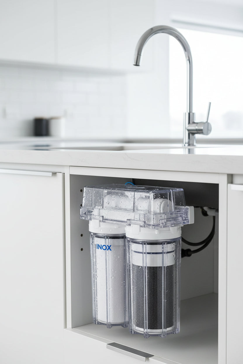 INOX Twin Under-Sink Water Filter System with Faucet