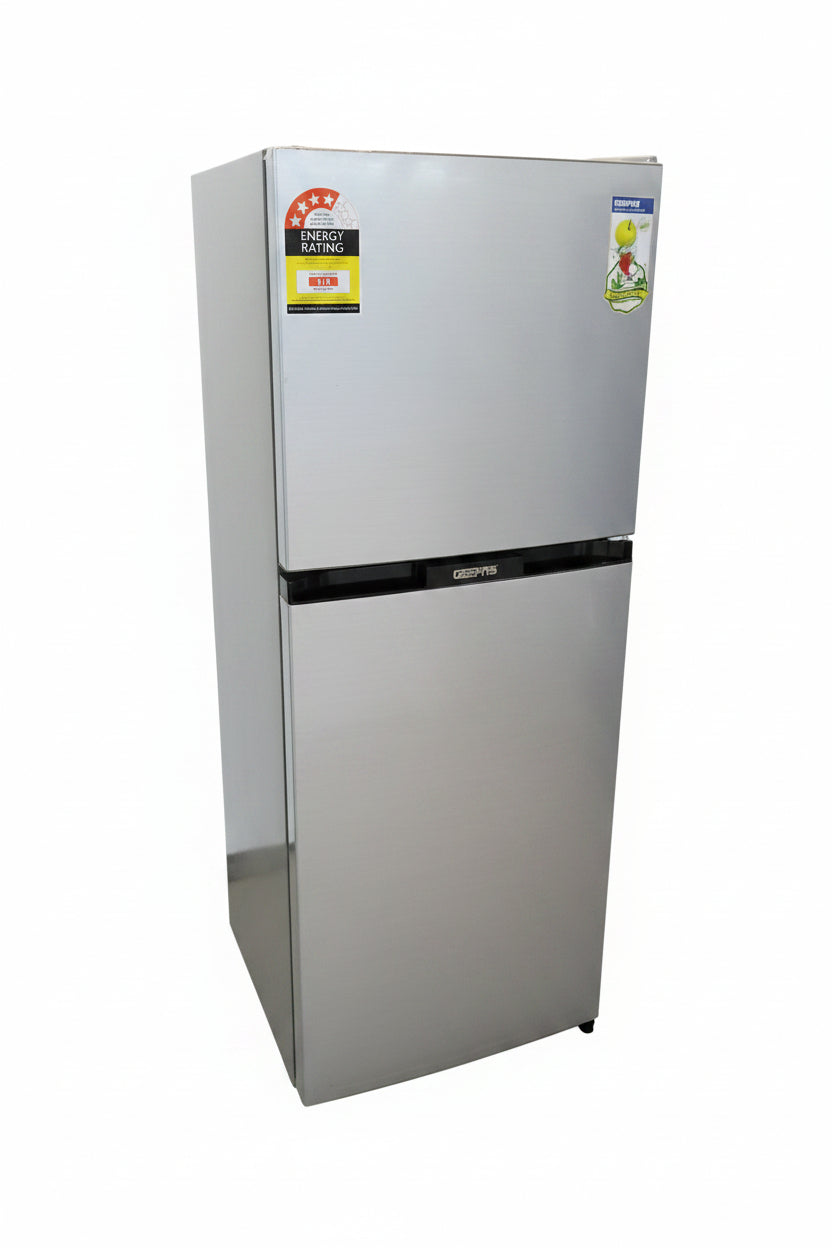 Geepas Top Mount Fridge 2 Door 202L Silver