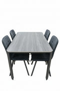 Diana 5PCS Metal Dining Set – Sintered Stone Top, Grey (140 x 80 x 75cm)