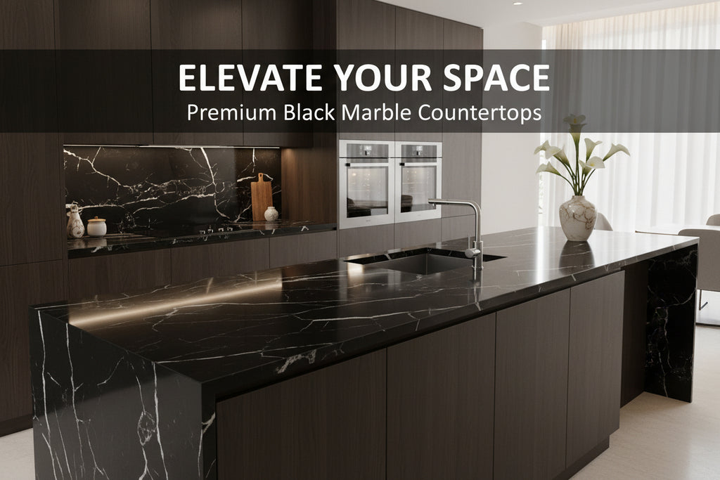 Quartz Benchtop Slab – Monte Nero, 3100 x 800 x 20mm
