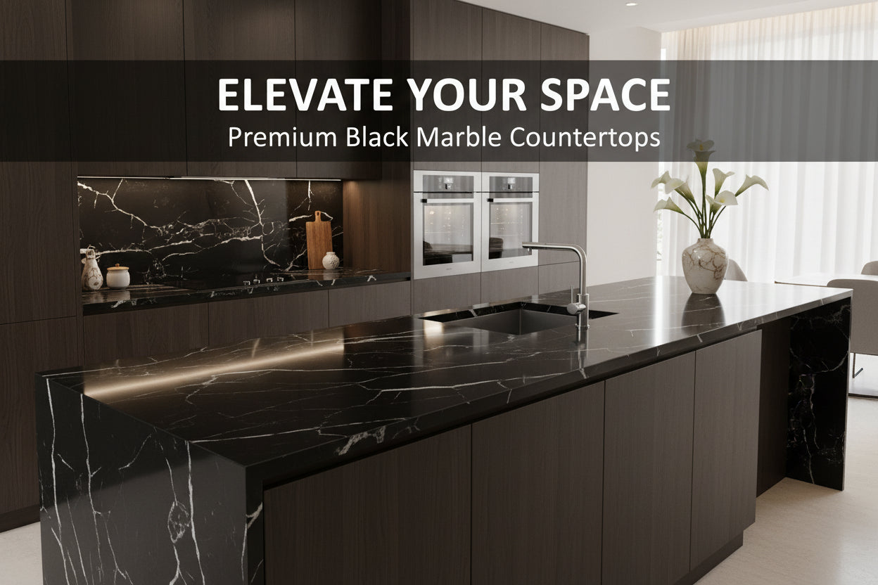 Quartz Benchtop Slab – Monte Nero, 3100 x 800 x 20mm