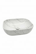 Ceramic Countertop Basin – White Marble Look