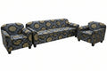 Sofa Suite 3+2+1 – Black & Blue Damask with Gold