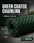 Green Coated Chainlink Fencing 1800mm x 15m Roll